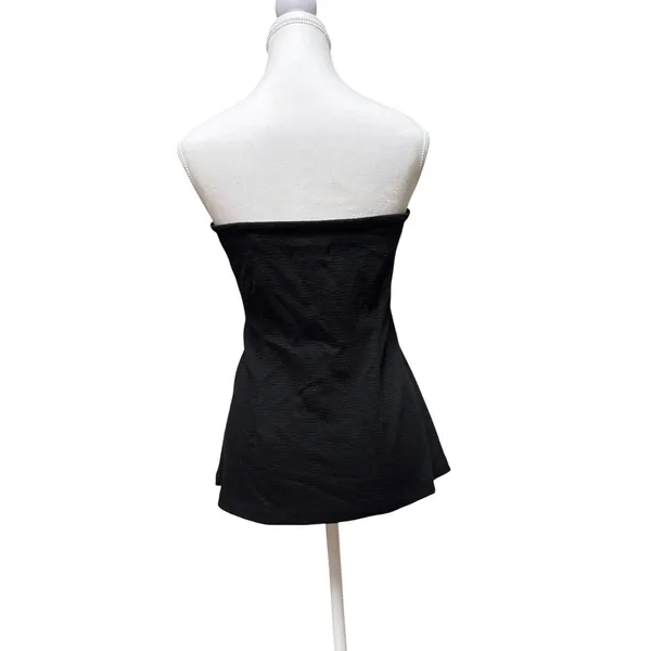 Maeve x Anthropologie Asymmetrical Zipper Tube Top Black/Noir Size Large - Image 7