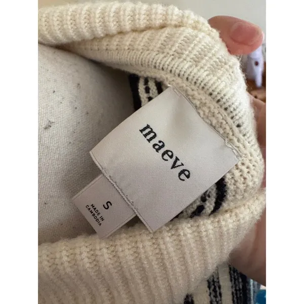 MAEVE NEW Anthropologie Collared Cropped Cardigan Sweater Cottage Knit‎ Size S - Image 6