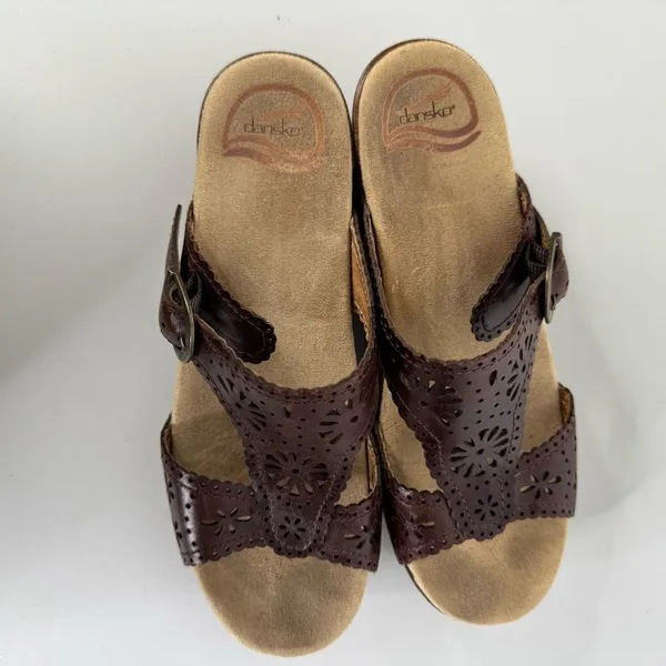 Dansko Brown Leather Clog Sandals Size 38‎ - Image 3