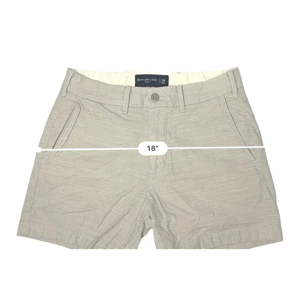 Abercrombie & Fitch Beige Woven Stretch Shorts 29 Mid Rise 4.5" Inseam Casual - Image 3