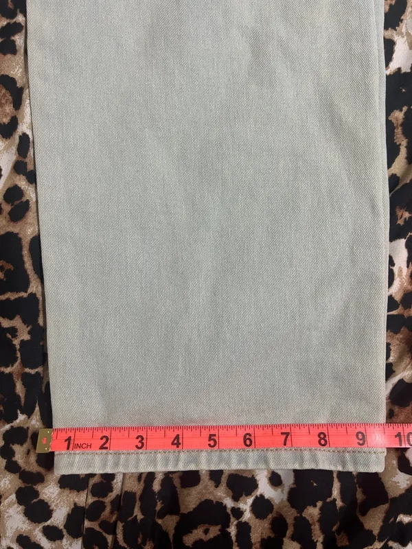 Classic High-Rise Wide-Leg Women's Jeans in Light Sage - Image 6