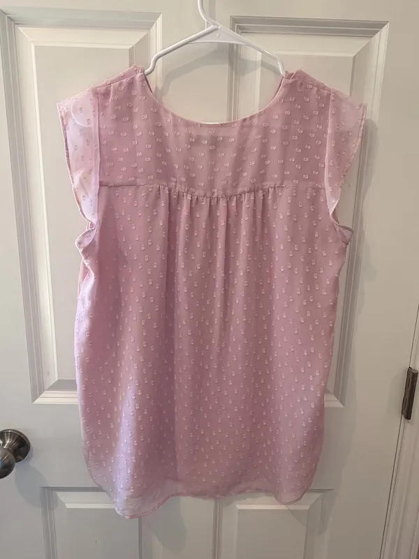 Ann Taylor LOFT Pink Ruffled Blouse Size Medium - Image 5