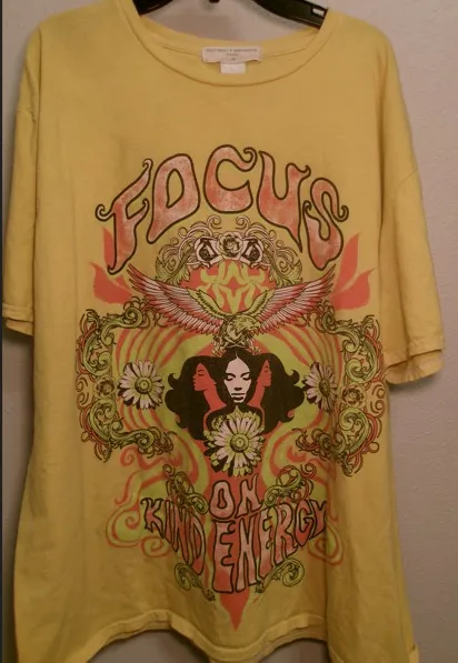 Urban Outfitters Yellow Graphic 'Focus On Kind Energy' Short Sleeve Tee - Image 2