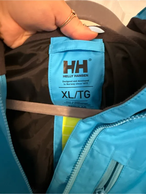 XL Helly Hansen Cyan Crew Hooded Jacket - Image 2