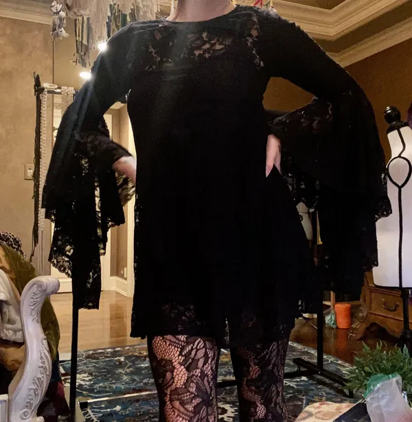 Sexy Bohemian Witchy Black Dress Unique - Image 3