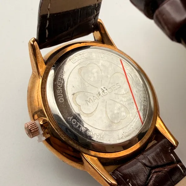 Margues Rose Gold Tone Watch with New Battery & Leather Band - Image 5