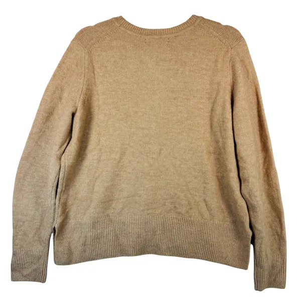 Banana Republic womens L beige crewneck sweater merino wool neutral‎ pullover - Image 2