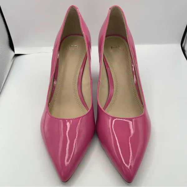 Marc Fisher Zala Barbie pink patent leather slip on pointed toe pumps Size 9M - Image 3