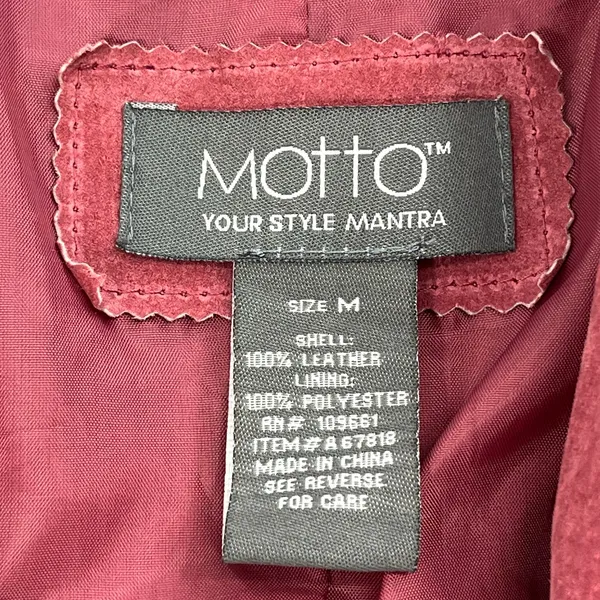 Motto Genuine Suede Leather Pink Trucker Jacket Western Button Front Chore Coat - Image 6