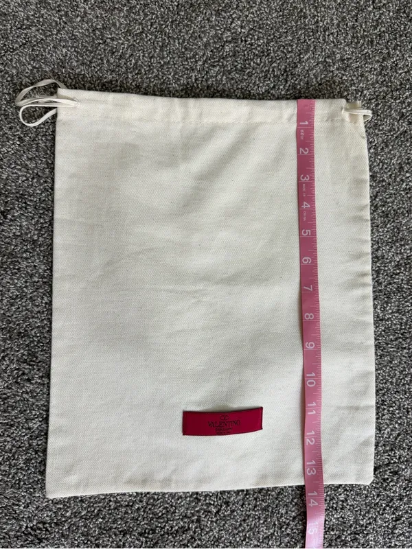 Valentino Garavani Ivory Cotton Drawstring Dust Bag 13x13 Made in Italy - Image 4