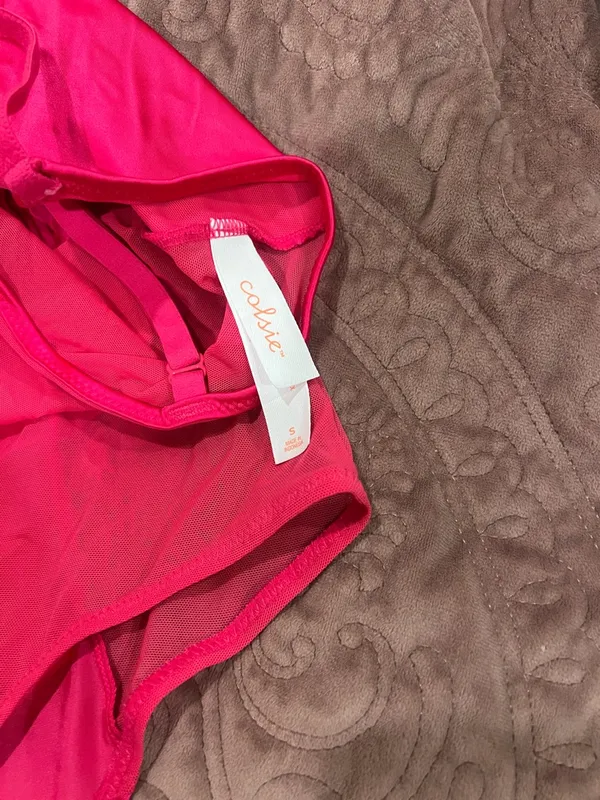 Colsie Bright Hot Pink Bodysuit with Adjustable Straps - Image 5