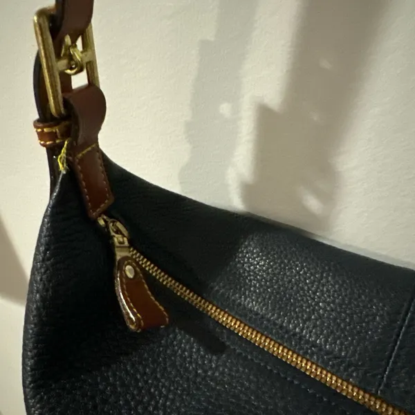 Dooney & Bourke Navy Blue‎ Pebbled Leather Hobo Shoulder Handbag - Image 2