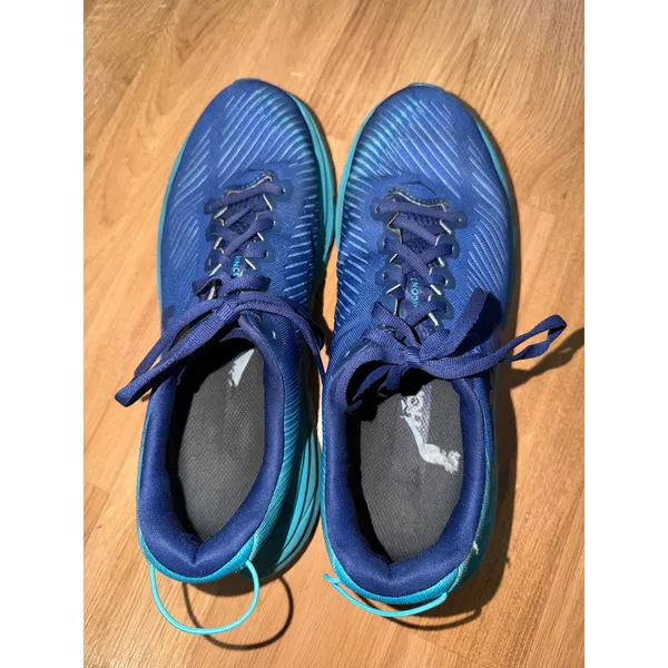 Hoka One One Rincon 3 Blue Turquoise Running Shoes Womens 8D Wide Low Top - Image 3