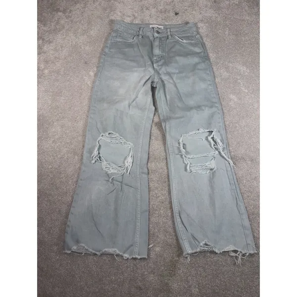 vervet light blue distressed wide leg crop‎ jeans 25 - Image 2