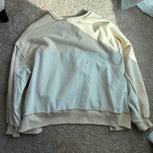 Peach Love Oversized Henley Pullover - Image 3