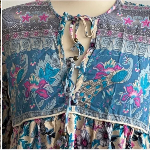 Garden Blue Long Sleeve Bishop Sundress - Image 7