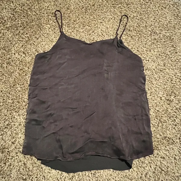 French Connection Womens Black‎ Sequin Leaf Camisole V-Neck Tank Top Size 12 - Image 5