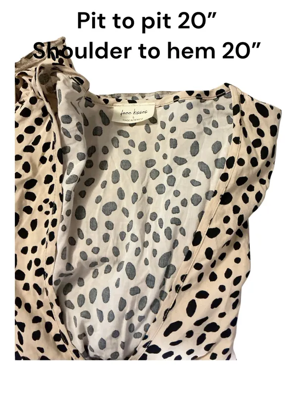 Free Kisses Spot Print Tie-Front Crop Top - Size L - Image 3