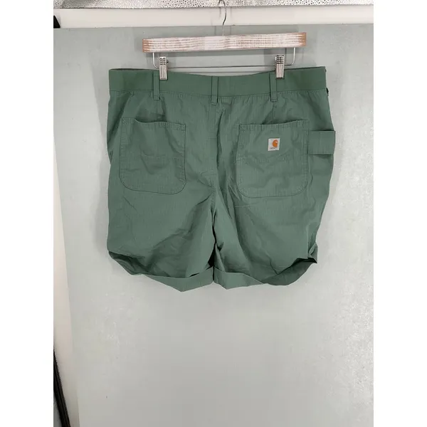 Carhartt Womens Shorts Green Ripstop Roll Tab Utility Cargo 18 - Image 3