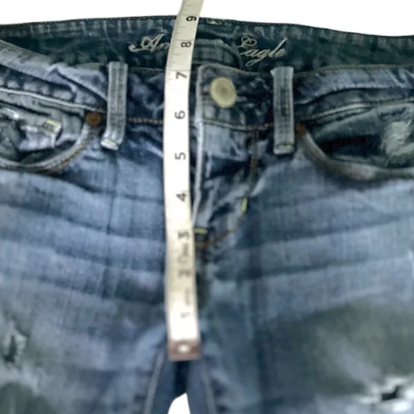 American Eagle Low Rise Distressed Blue Jeans vintage Y2K - Image 5