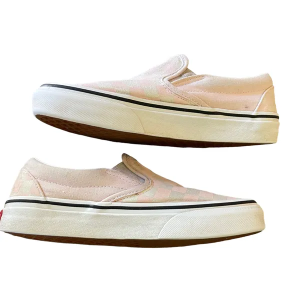 Vans Off The Wall Pink White Slip On Shoes Size 5 - Image 7