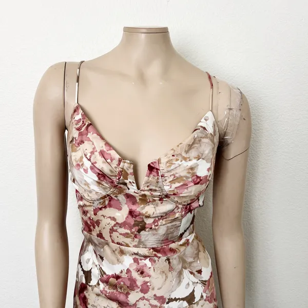 [Selfie Leslie] Lake Como Abstract Rose Floral Print Cami Midi Dress NWT Size XL - Image 8