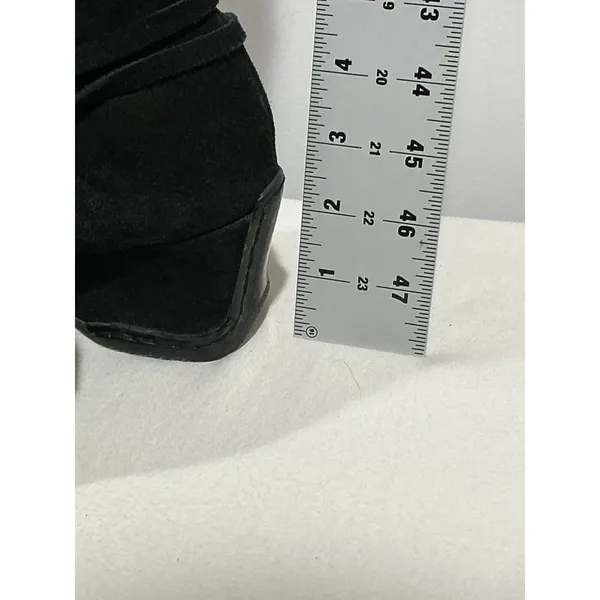 Woman’s Softt Black Suede Wedge Heel Side Zip Tall Boots 7.5 Mw - Image 5