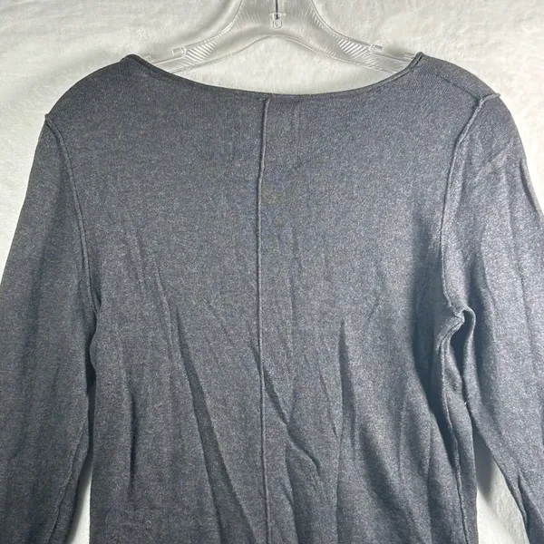 American Eagle Outfitters Gray Long Sleeve Scoop Neck‎ Top Women M Medium - Image 9