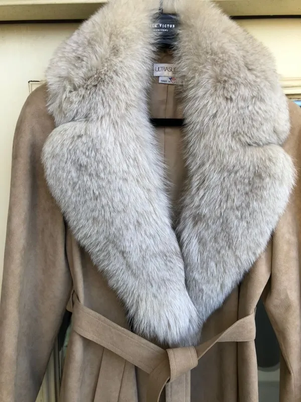 Ultrasuede Fox Fur And Suede Coat - Image 2