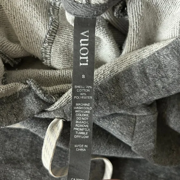 Vuori Hoodie Heather Grey Cotton Blend Relaxed Fit Size Small VW281 - Image 5