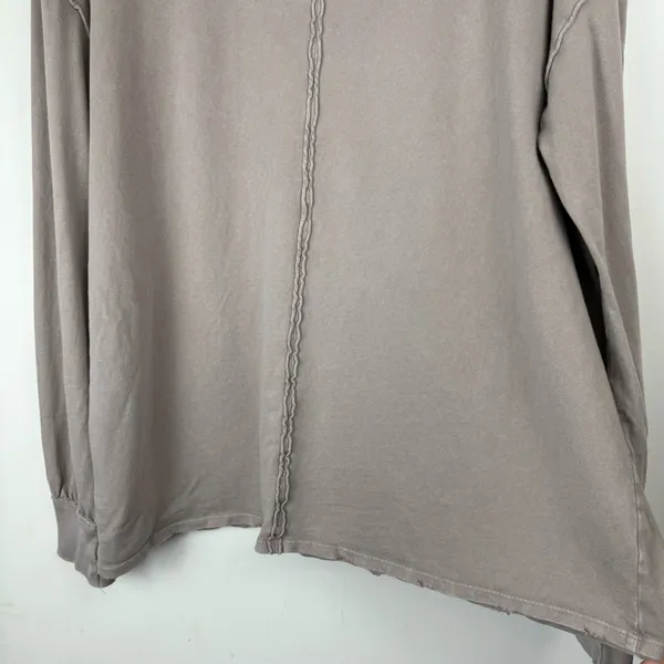 Free People We The Free Fade Into You Tee Sz XL Taupe Long Sleeve Top - Image 10