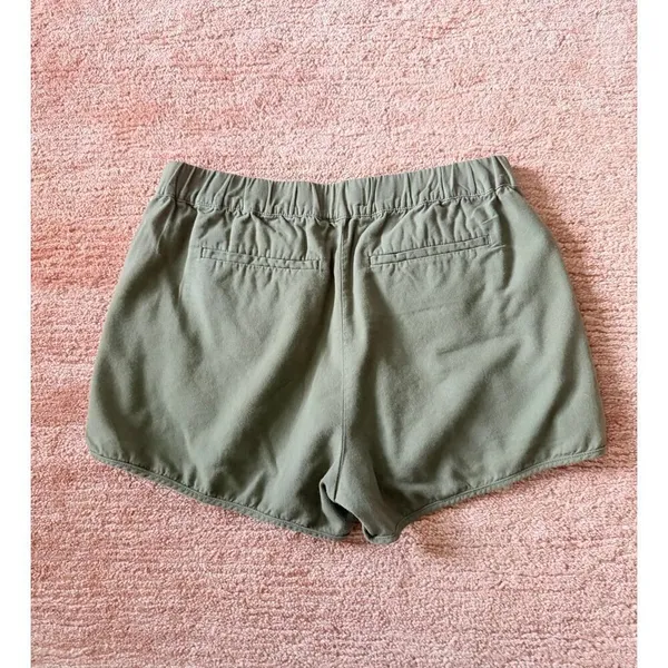 Madewell Women’s Olive Green Pull-On Casual Shorts Size S Pockets - Image 7