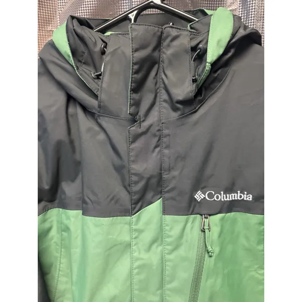 Men's Columbia Pouring Adventure ll Jacket SZ Small Green Black Hood Omni tech - Image 8