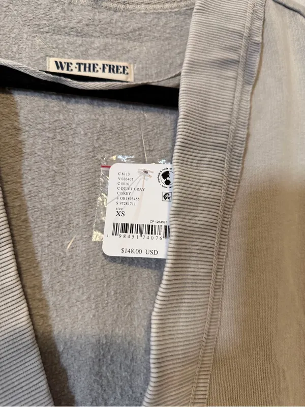 We the free free people dreamy blue cardi- quiet grey NWT $148 XS *see color* - Image 7