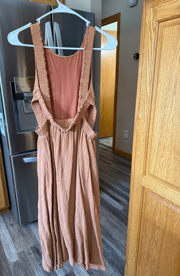 Maude Burnt Orange Midi Dress - Image 4