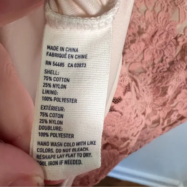 American Eagle Womens Sz 2 Lace Dress Fit & Flare Light Pink Scoop Neck Low Back - Image 11
