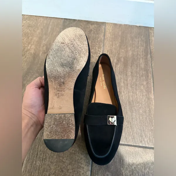 KATE SPADE Women's Camellia Black Suede Loafers‎ Size 7.5B - Image 8
