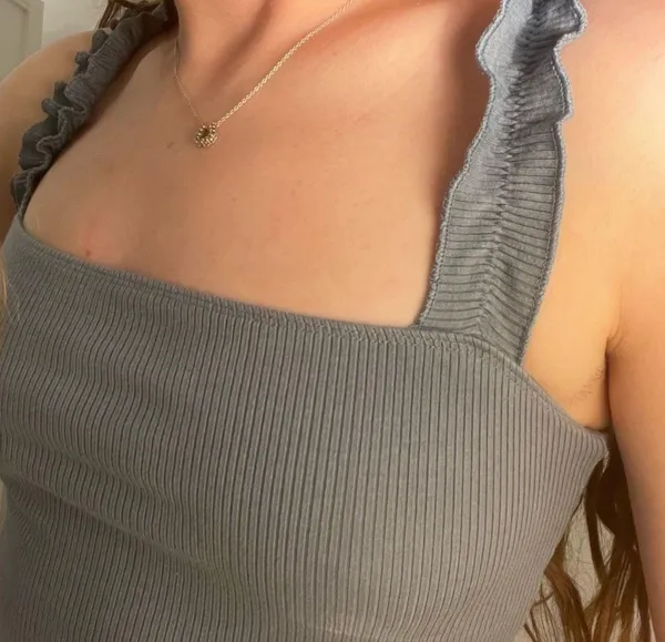 Aritzia Blue Ruffle Strap Tank - Image 3
