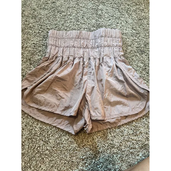 Free People Movement On The Way Home Shorts Dusty Rose Pink High Rise Smocked XS - Image 3