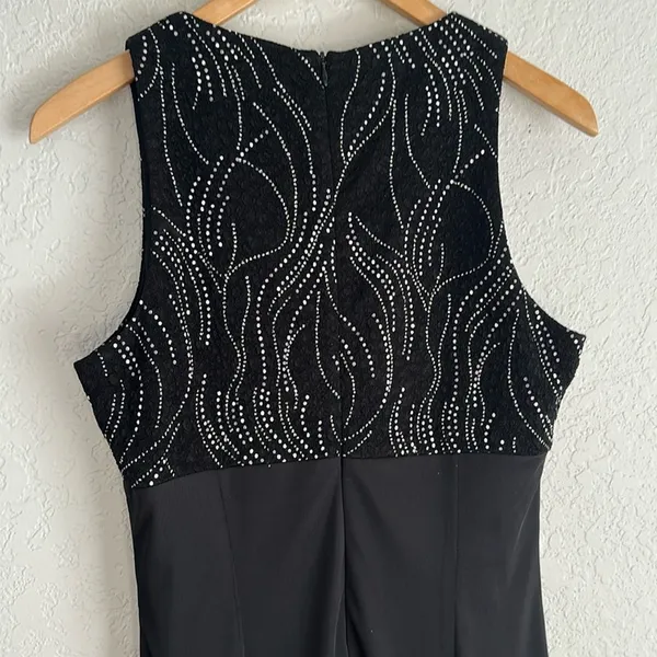 Alex Evenings Black Sleeveless Maxi Formal Dress Sparkle Event Wedding Party - Image 5