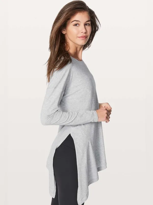 Lululemon Athletica To The Point Long Sleeve Asymmetrical Hem Tunic Top Medium - Image 2