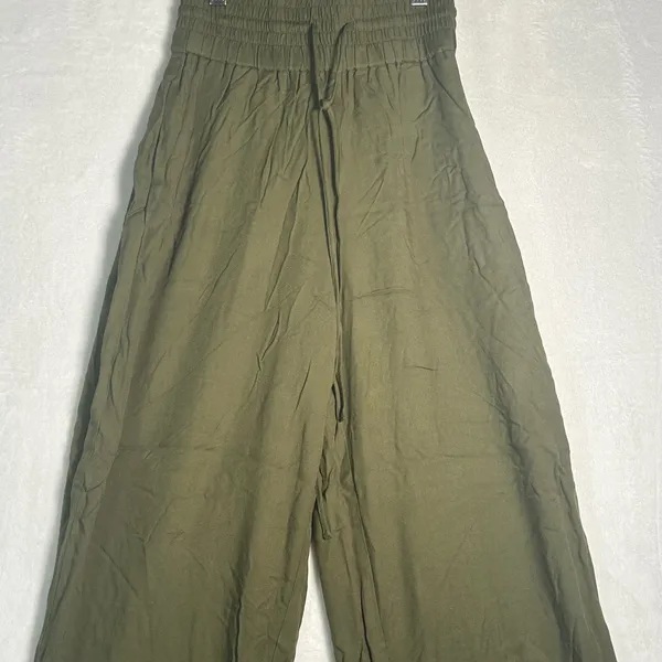 Melrose and Market Olive Green Wide Leg Pants Elastic Waist‎ Drawstring XS - Image 6