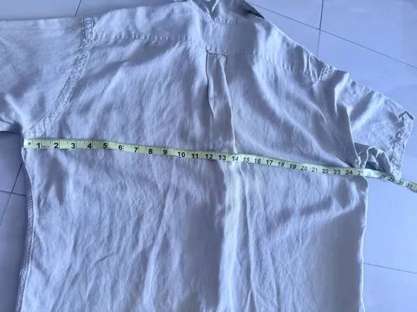 . Vintage 90s Polo Ralph Lauren Camp Shirts Mens L Linen Beige Classic Shirt Butt - Image 2