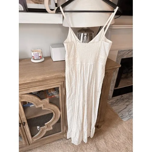 LoveShackFancy Eyelet Cotton Wide Leg Jumpsuit Womens White Size‎ 4 - Image 10