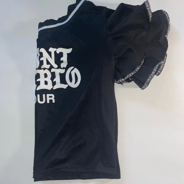 Saint Pablo Tour Croptop with Layered Sleeves Black Size M - Image 2