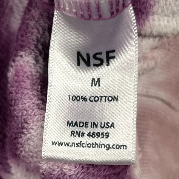 NSF Soul Cycle Hoodie Womens Medium Tie Dye Sweatshirt Pink Purple USA Cotton - Image 4