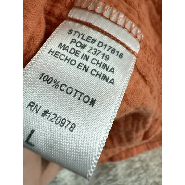 Entro Flutter Sleeve V-Neck Tiered Mini Dress Cotton Orange‎ Women's Size Large - Image 5