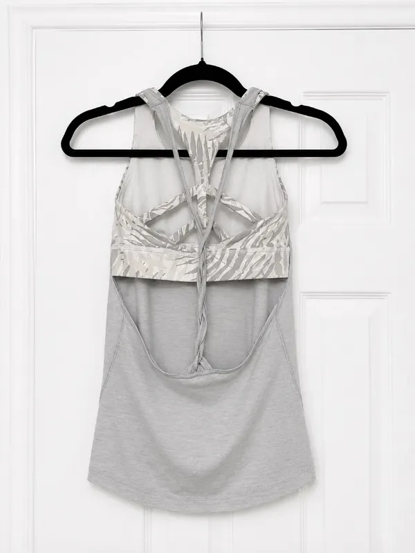 Lululemon Twist & Toil Tank Top Gray Zebra Print Racerback Yoga Workout - Image 2