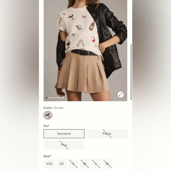 NWT Anthropologie Maeve The Caitlin Embroidered Boxy Tee - drinks - small - Image 7