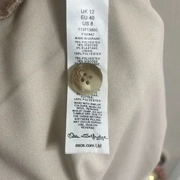 ✨Miss Selfridge Tailored Wide Leg Sz 8 Trousers in Stone✨ - Image 7